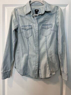 H&M Light Blue Denim Western Shirt
